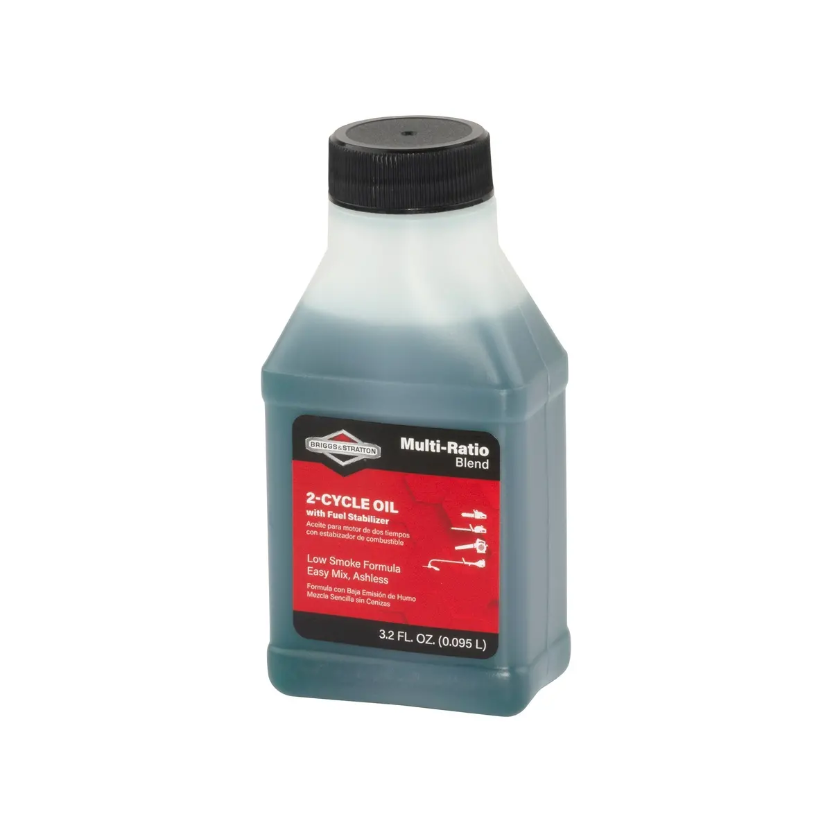 Briggs & Stratton 100107 2-Cycle Low Smoke Engine Oil, 50:1 Mix, 3.2 Oz Bottle 1