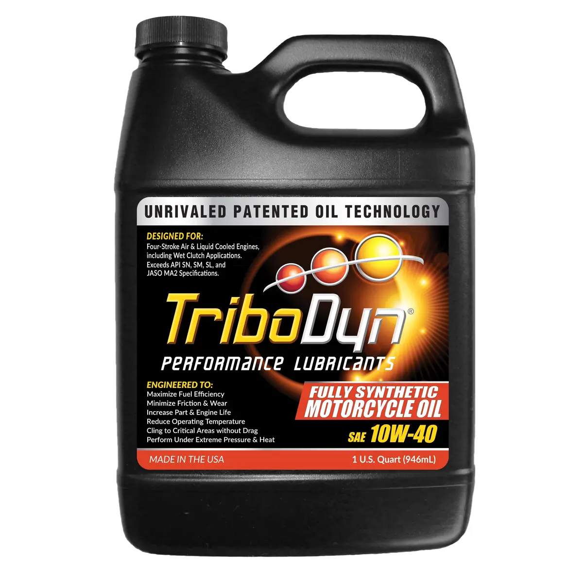 Tribodyn 10W-40 Jaso Ma2 Fully Synthetic Motorcycle Oil 1