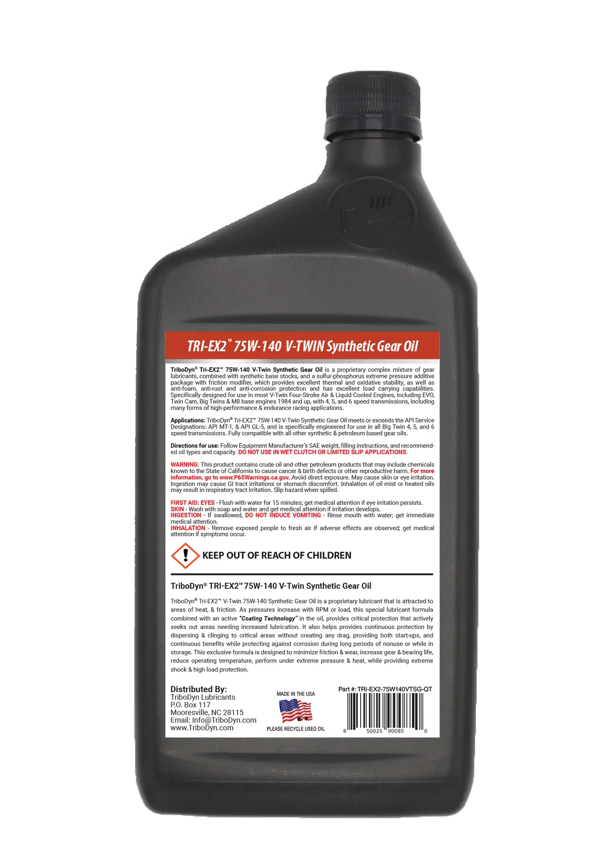 Tri-Ex2 75W-140 V-Twin Synthetic Gear Oil 2
