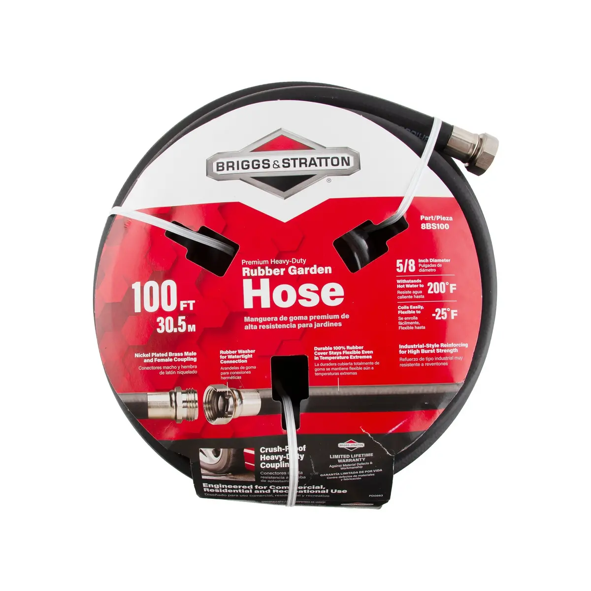 Briggs & Stratton 8Bs100 Heavy-Duty Rubber Garden Hose (100Ft) 1