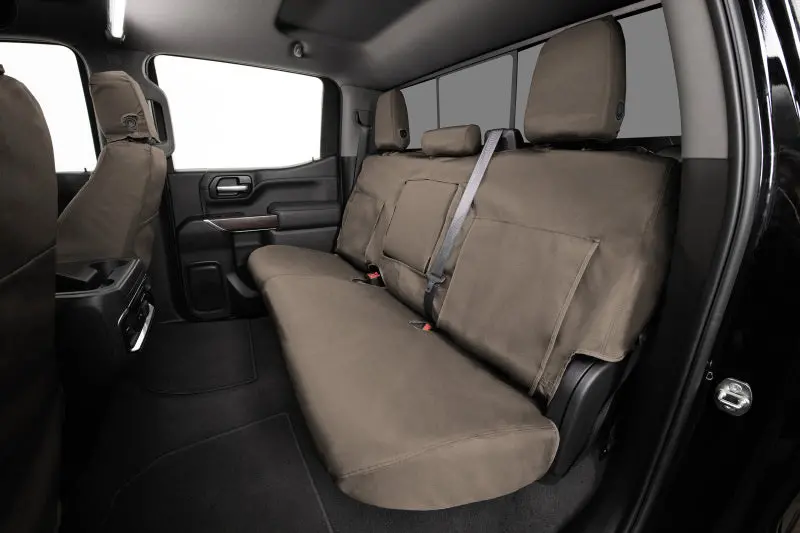 Covercraft Seatsaver Waterproof Polyester Seat Covers For 2019–2020 Ford F-150 – Front Row, Taupe 1
