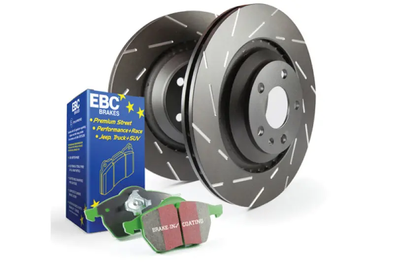 Ebc Greenstuff Street Performance Brake Pad And Usr Drilled & Slotted Rotor Kit 1