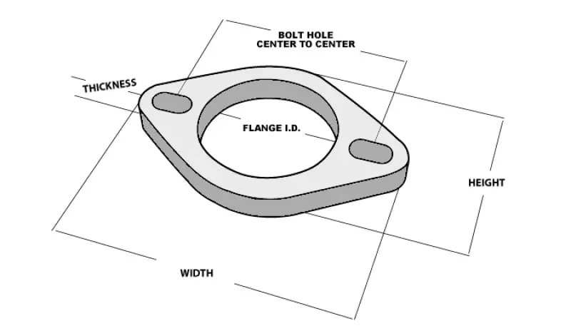 Vibrant 2-Bolt Stainless Steel Exhaust Flange – T304 Grade, 2.75-Inch Inner Diameter 1