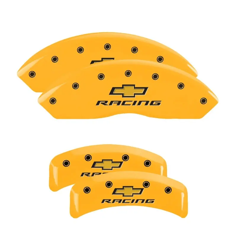 Mgp Engraved 4-Piston Caliper Covers For 1988 Chevrolet Corvette – Racing Yellow Finish, Black Accent 1