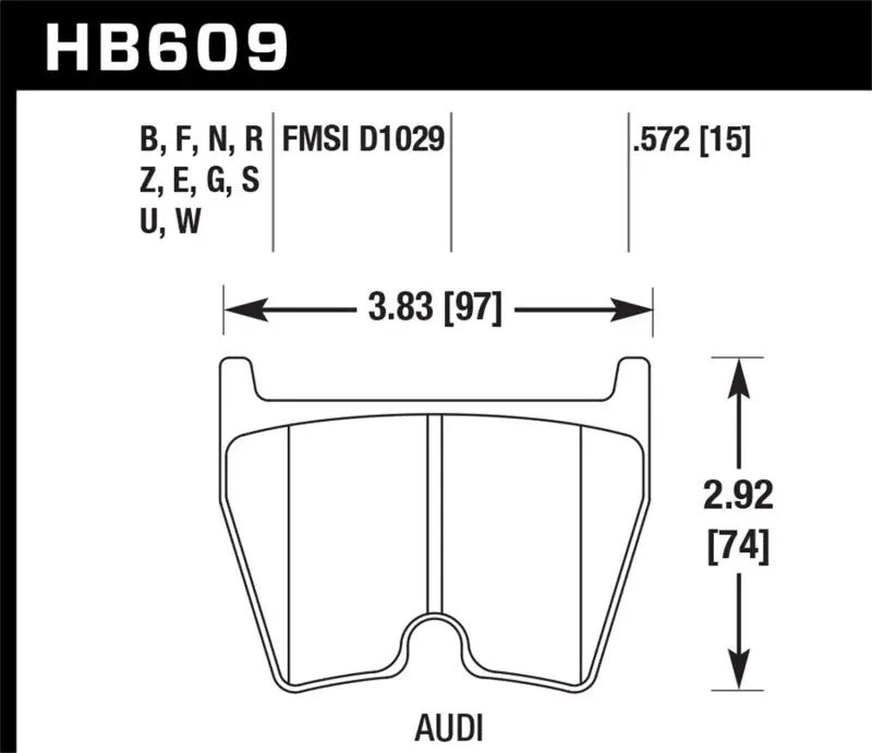Hawk Er-1 Front Brake Pads For 2008–2014 Audi R8 4.2L Naturally Aspirated Models 1