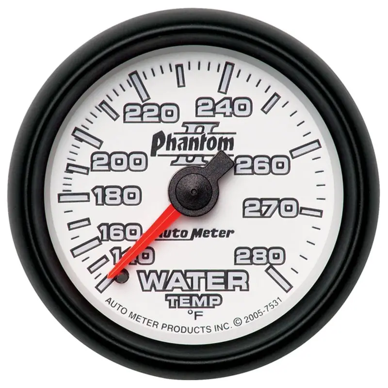 Autometer Phantom Ii Mechanical Water Temperature Gauge – 52.4Mm, 140–280°F Range 1