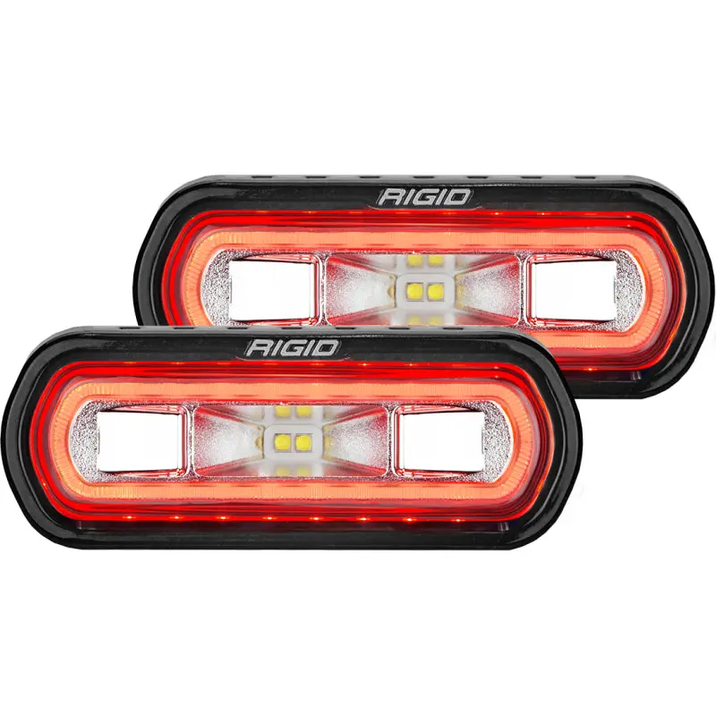Rigid Industries Sr-L Surface-Mount Led Spreader Pair With Red Halo Ring – Universal Fit 1