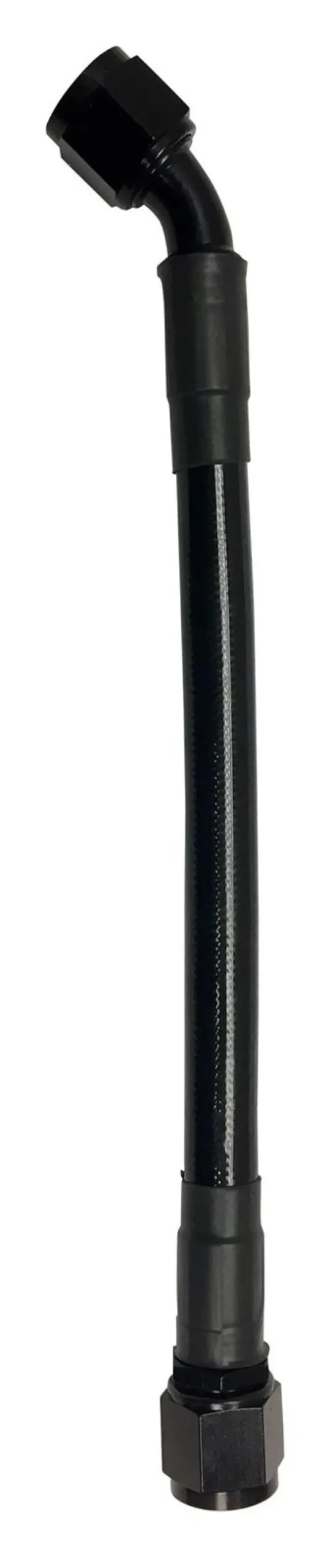 Fragola -10An Extended Black Ptfe Hose Assembly – Straight To 45° Elbow, 20" Length 1