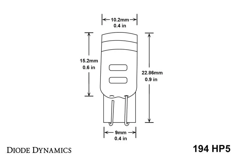 Diode Dynamics Hp5 Led Replacement Bulbs – Amber, Short Base, 194 Size (Pair) 2