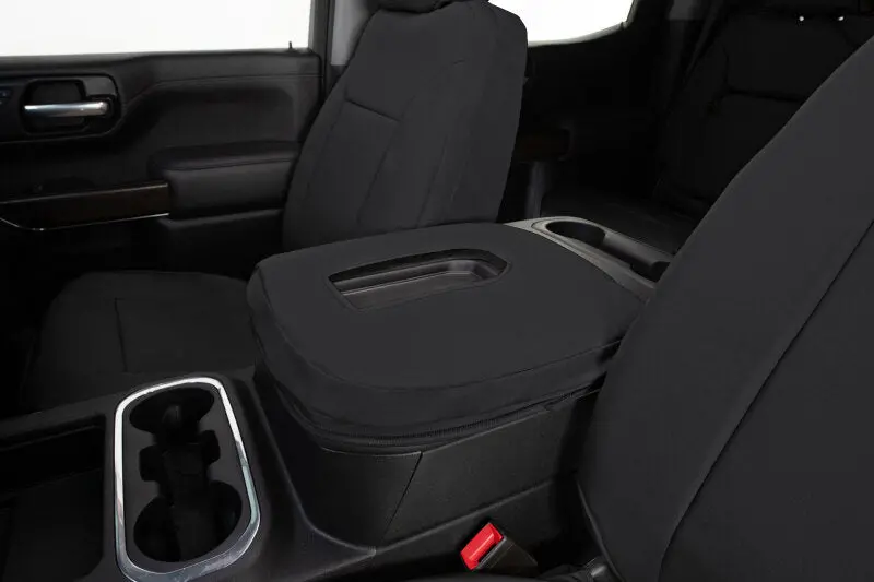 Covercraft Endura Precisionfit Front Row Seat Covers For 2019–2021 Chevrolet Silverado – Durable Black-On-Black Fabric 1
