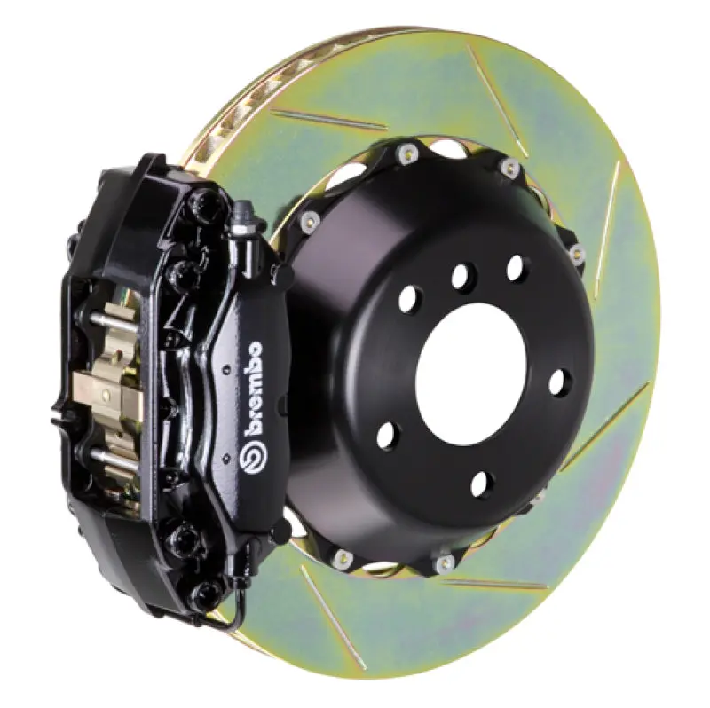 Brembo Gt Big Brake Kit For 2009–2015 Mercedes-Benz Glk-Class Rear Axle – 4-Piston Calipers, 345X28Mm Slotted Two-Piece Rotors, Black Finish 1
