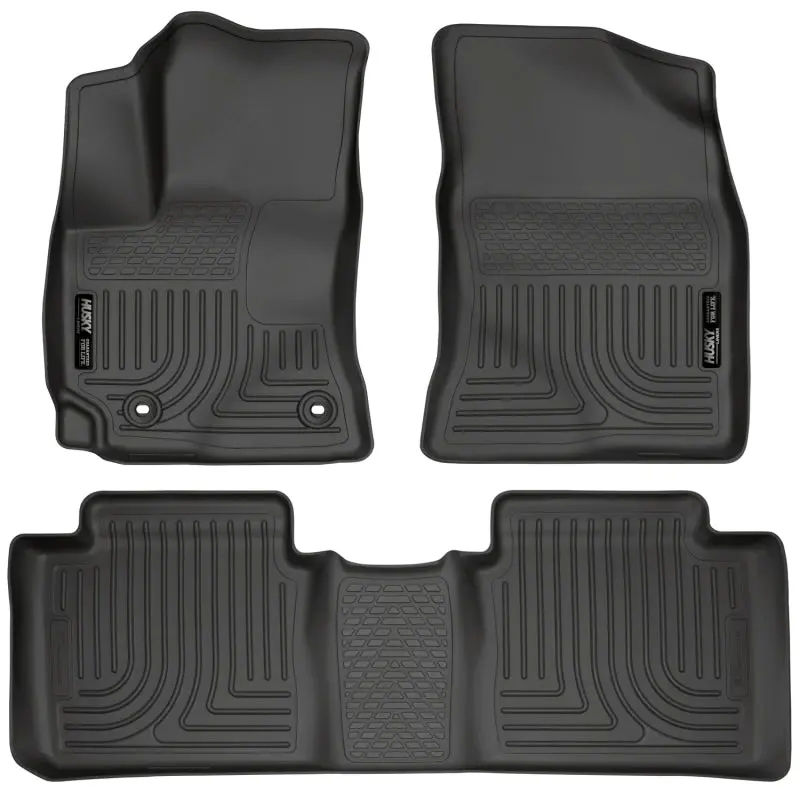 Husky Liners Weatherbeater Floor Liners — Black — Front And Second-Row Coverage For 2014 Toyota Corolla 1