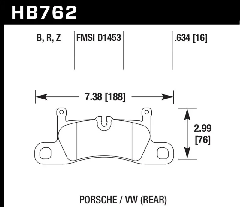 Hawk Hps 5.0 High-Performance Rear Brake Pads For 2015 Porsche Cayenne 1