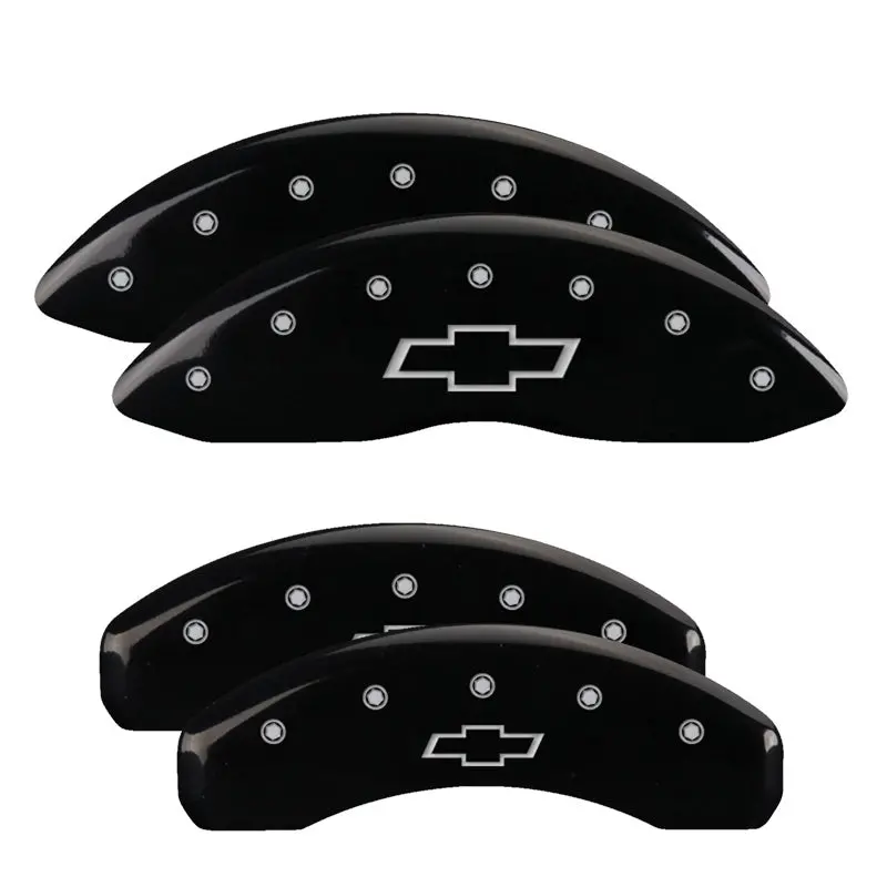 Mgp Engraved Caliper Covers – Bowtie Design, Front & Rear, Black W/ Silver Accent 1