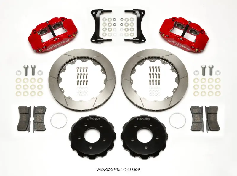 Wilwood Narrow Superlite 4R Front Brake Hat Kit – 12.88In Diameter, Red Anodized, Fits 2007+ Jeep Wrangler 1