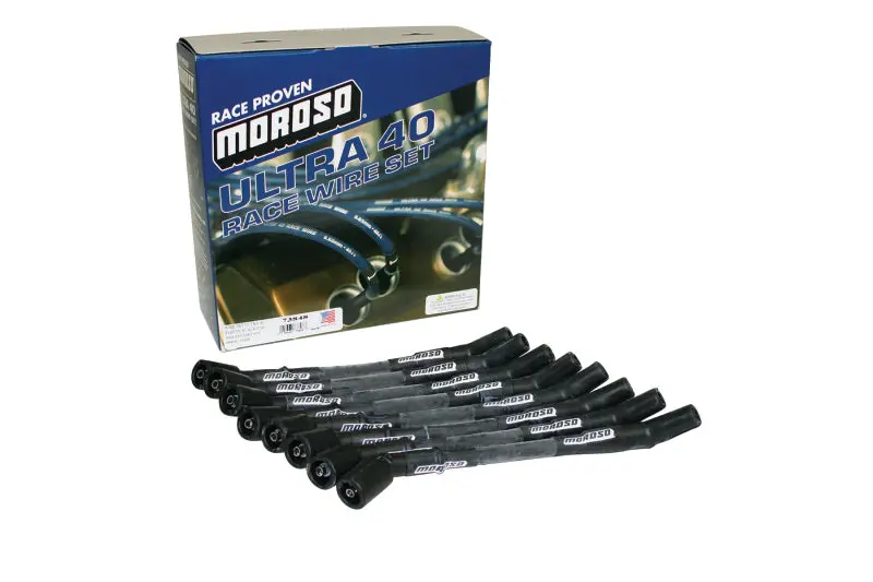 Moroso Ultra 40 Ignition Wire Set For Gm Lt Engines – 9.25-Inch Sleeved Cables (Compatible With Part #68494/68496) 1