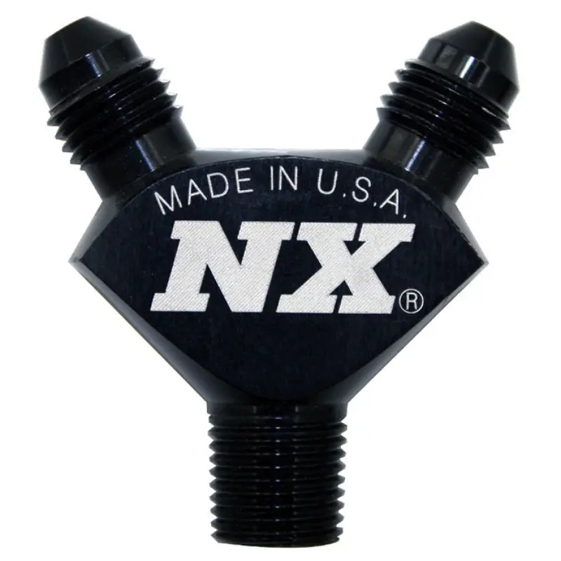 Nitrous Express Black Billet Pure-Flo 1/8" Npt To Dual 3An Y-Fitting 1