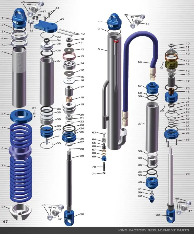 King Shocks 2.0 Pr End Cap Assembly – Dual-Sided, 3/8" Npt Port, Chrome Finish (2-Pack) 2