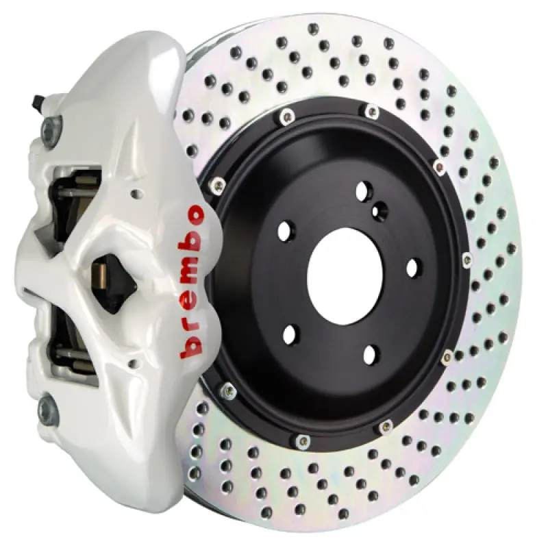 Brembo Gt Big Brake Kit For 2014+ Maserati Ghibli S & S-Q4 – Rear, 380X28Mm Drilled Two-Piece Rotors, 4-Piston Calipers, White Finish 1