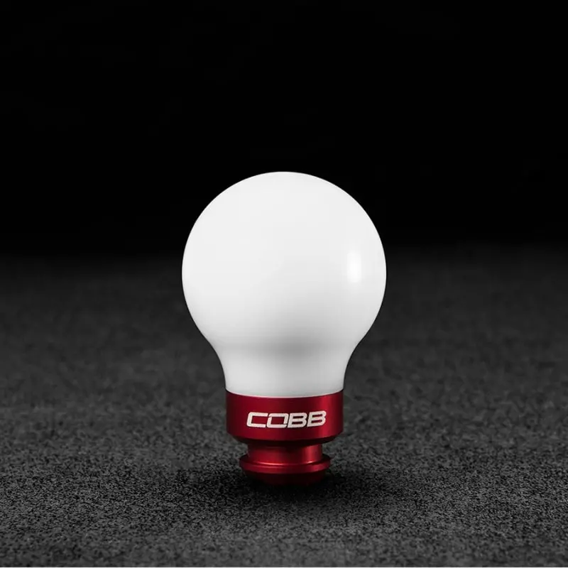 Cobb White Shift Knob With Race Red Accent For Subaru 5-Speed Manual Transmissions 1