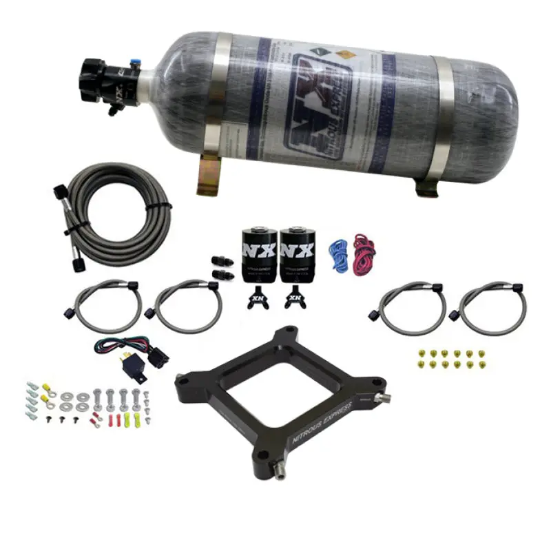 Nitrous Express Assassin Plate Nitrous System – 4150 Style, 100–500 Hp, Includes 12Lb Bottle 1
