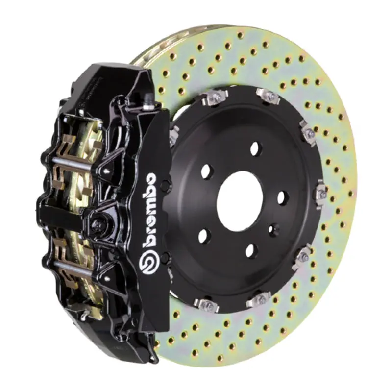 Brembo Gt Bbk For 2018+ Audi S4/S5 Front – 6-Piston Calipers, 380X34Mm Drilled Two-Piece Rotors (Black) 1