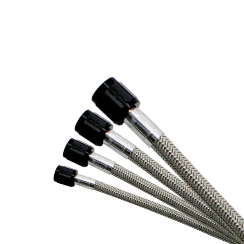 Nitrous Express Stainless Steel Braided Hose – 4An, 20-Inch Length, Black 3An Fittings On Both Ends 1