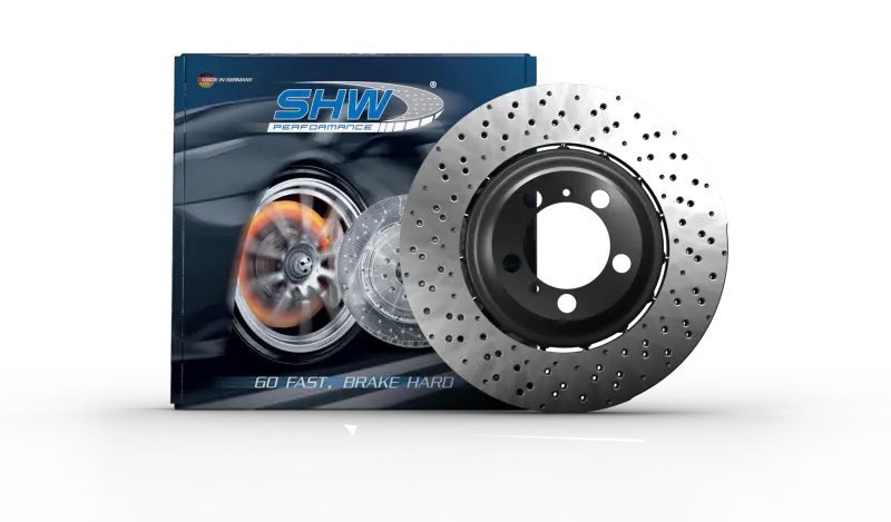 Shw 10-11 Porsche 911 Gt3 3.8L W/O Ceramic Brakes Left Front Drill-Dimp Lw Brake Rotor (99735140991) 1