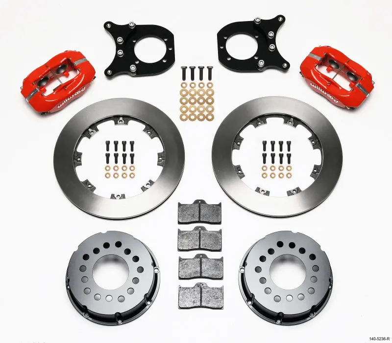 Wilwood Forged Dynalite P/S Rear Kit Red Chev 12 Bolt W/Clip Eliminator 1