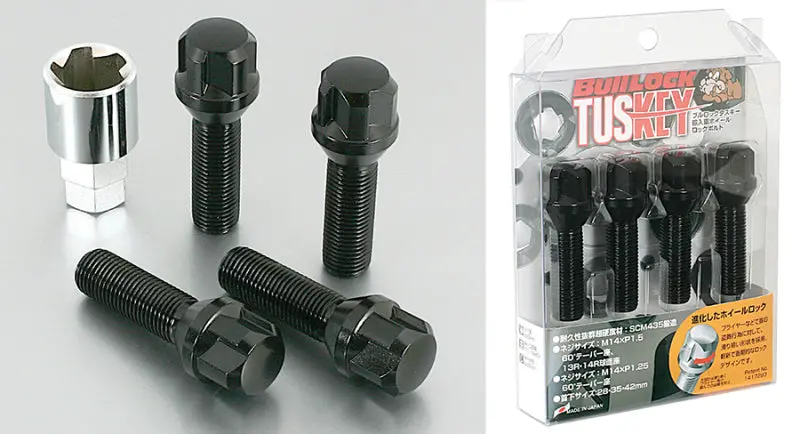 Project Kics Tuskey Bolt – Bull Lock Style, M14X1.50, 60° Seat, 28Mm Length, Black Finish 1